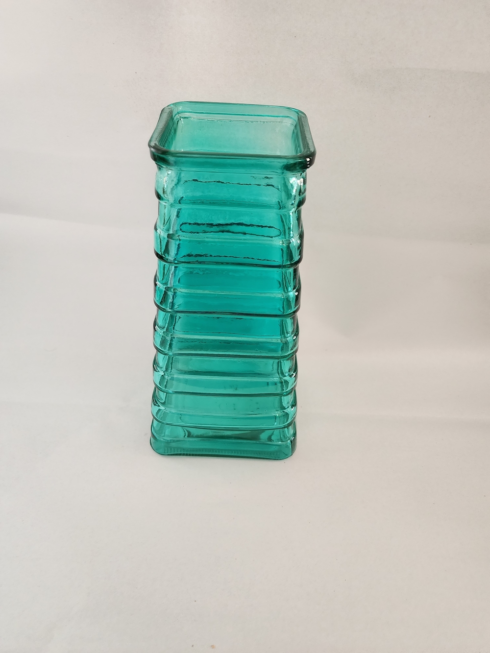 Turquoise Glass Ribbed Vase — Home Accents - Picture 3 of 8